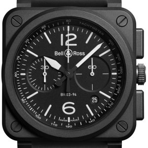 Bell & Ross Herrklocka BR0394-BL-CE Br 03-94 Svart/Gummi
