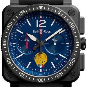 Bell & Ross Herrklocka BR0394-PAF1-CE/SRB Br 03-94 Blå/Gummi