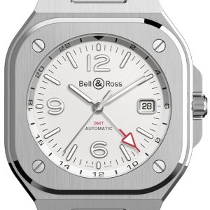 Bell & Ross Herrklocka BR05G-SI-ST/SRB BR 05 GMT Vit/Gummi Ø41 mm
