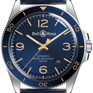 Bell & Ross Herrklocka BRV292-BU-G-ST/SCA Vintage Blå/Läder