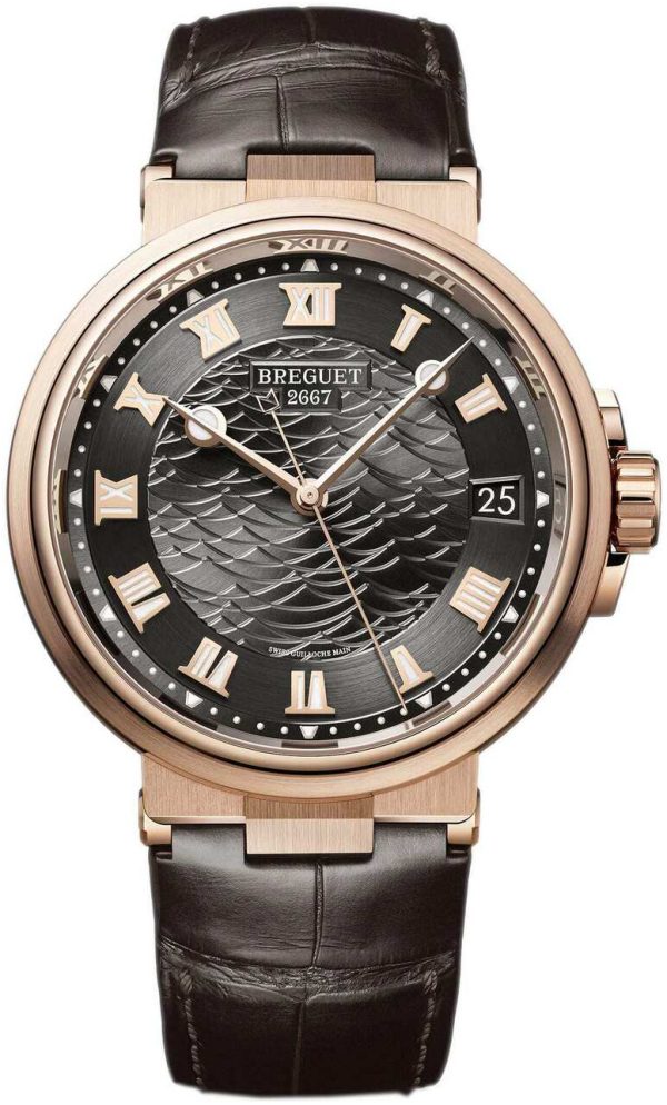 breguet herrklocka 5517br-g3-9zu marine grå/läder ø40 mm