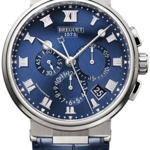 Breguet Herrklocka 5527TI-Y1-9WV Marine Blå/Läder Ø42.3 mm