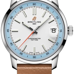 Breitling AB3113281A1X1 Top Time B31 Silverfärgad/Läder Ø38 mm
