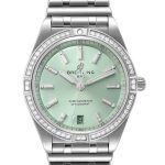 breitling damklocka a10380591l1a1 chronomat automatic 36 grön/stål