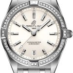 breitling damklocka a77310591a1a1 chronomat 32 vit/stål ø32 mm