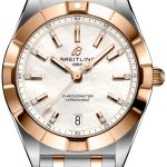 breitling damklocka u77310101a2u1 chronomat 32 vit/18 karat roséguld
