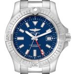 breitling herrklocka a32395101c1a1 avenger ii gmt blå/stål ø45 mm