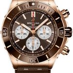breitling herrklocka rb0136e31q1s1 chronomat b01 44 brun/gummi ø44 mm