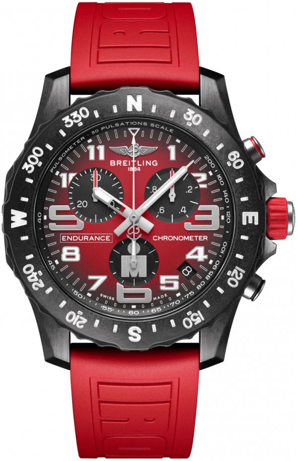 breitling herrklocka x823109a1k1s1 professional endurance röd/gummi