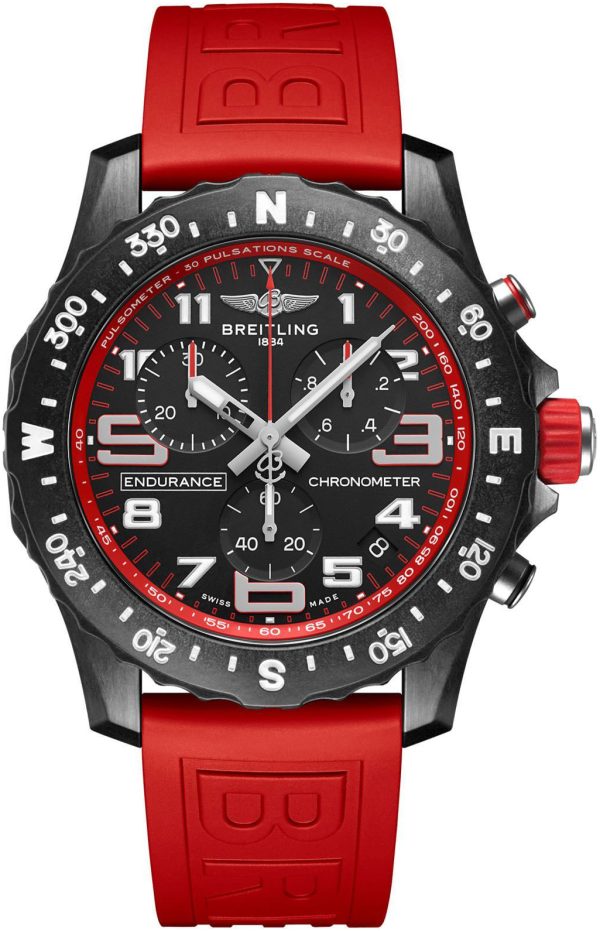 breitling herrklocka x82310d91b1s1 professional endurance svart/gummi