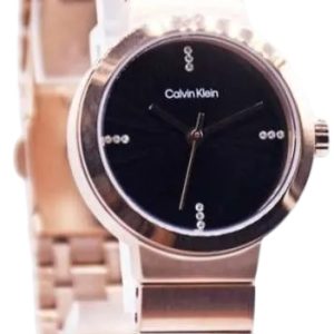 Calvin Klein Damklocka 25200417 Precise Svart/Roséguldstonat stål