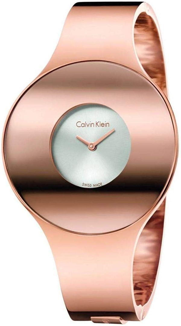 calvin klein damklocka k8c2s616 vit/roséguldstonat stål ø21 mm