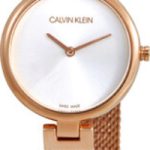 calvin klein damklocka k8g23626 silverfärgad/roséguldstonat stål