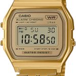 casio a158wetg-9aef vintage lcd/gulguldtonat stål