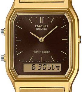 Casio AQ-230GA-5AMQYES Vintage Brun/Gulguldtonat stål