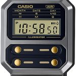casio damklocka a100wegg-1a2ef vintage lcd/stål