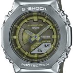 casio damklocka gm-s2100-3aer g-shock grön/gummi ø40 mm
