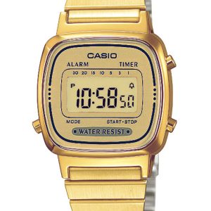 Casio Damklocka LA670WEGA-9EF Collection LCD/Gulguldtonat stål