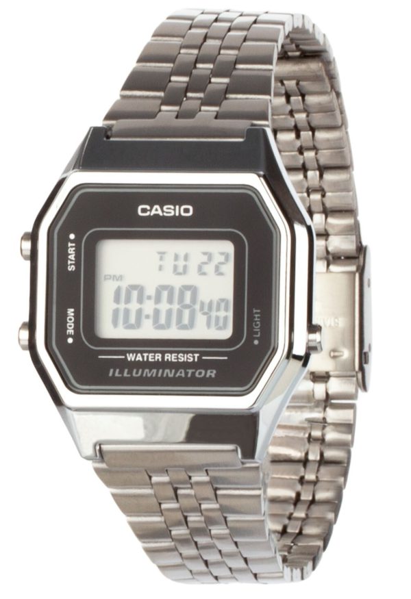 casio damklocka la680wea-1ef collection lcd/stål 33.5x28.6 mm