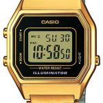 casio damklocka la680wega-1er collection lcd/gulguldtonat stål