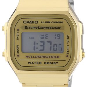 Casio Herrklocka A168WG-9EF Collection LCD/Gulguldtonat stål