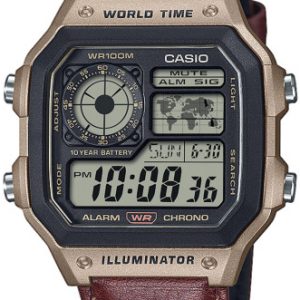 Casio Herrklocka AE-1200WHL-5AVEF Vintage LCD/Läder