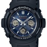 casio herrklocka awg-m100sb-2aer g-shock blå/resinplast ø46 mm