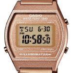 casio herrklocka b640wc-5aef collection lcd/roséguldstonat stål