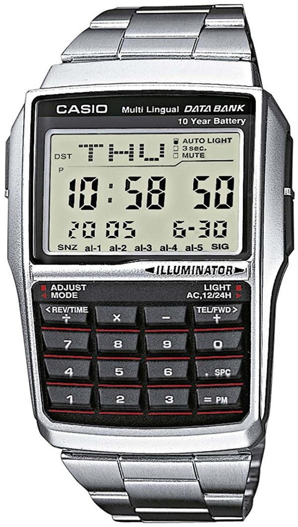 casio herrklocka dbc-32d-1aes collection stål 50.4x37.4 mm