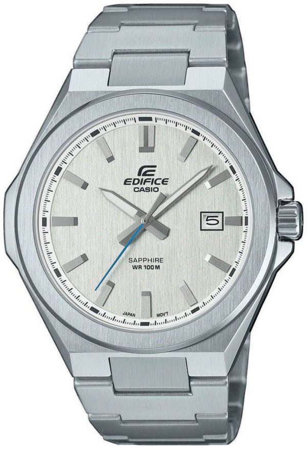 casio herrklocka efb-108d-7avuef edifice silverfärgad/stål ø42.5 mm