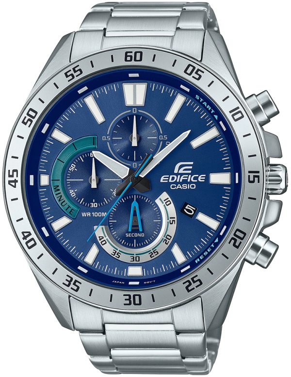 casio herrklocka efv-620d-2avuef edifice blå/stål ø50.5 mm