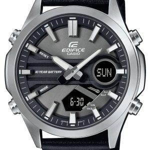 Casio Herrklocka EFV-C120L-8AEF Edifice Grå/Läder Ø45.5 mm
