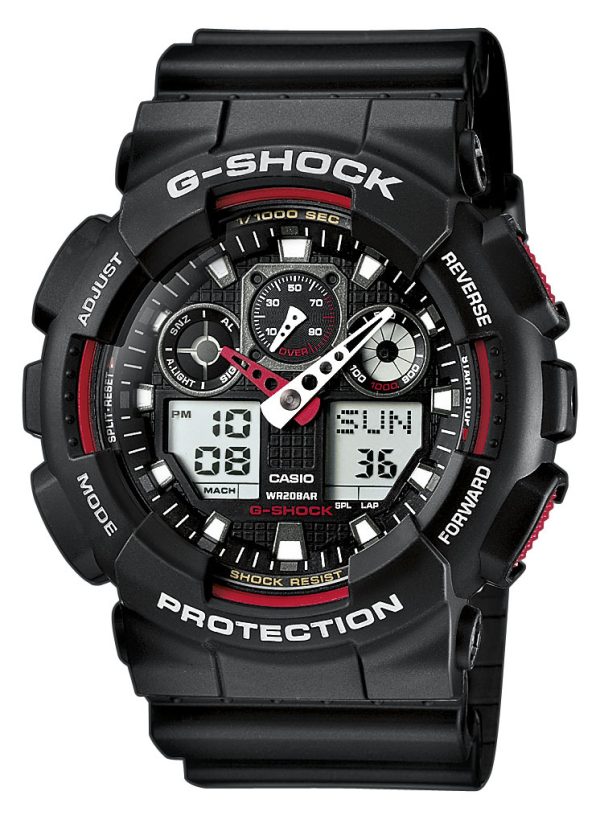 casio herrklocka ga-100-1a4er g-shock svart/resinplast ø51.2 mm