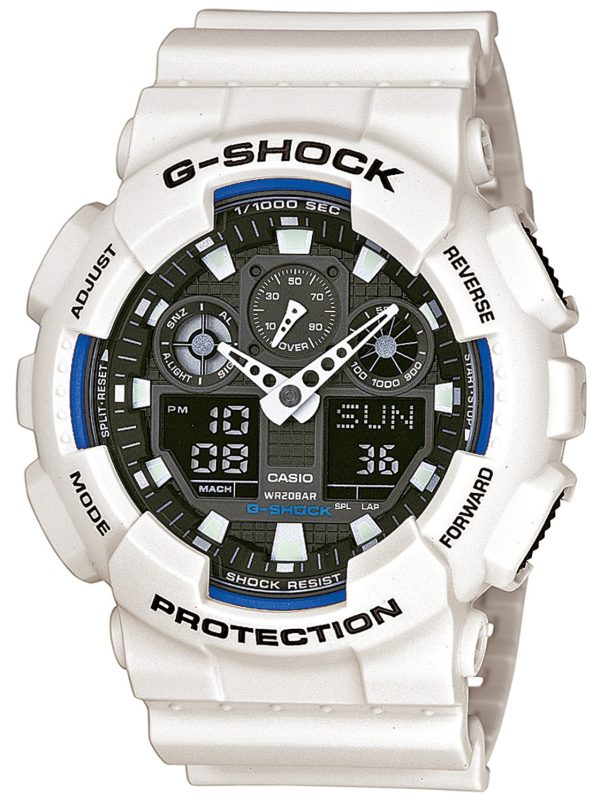 casio herrklocka ga-100b-7aer g-shock svart/resinplast ø51.2 mm