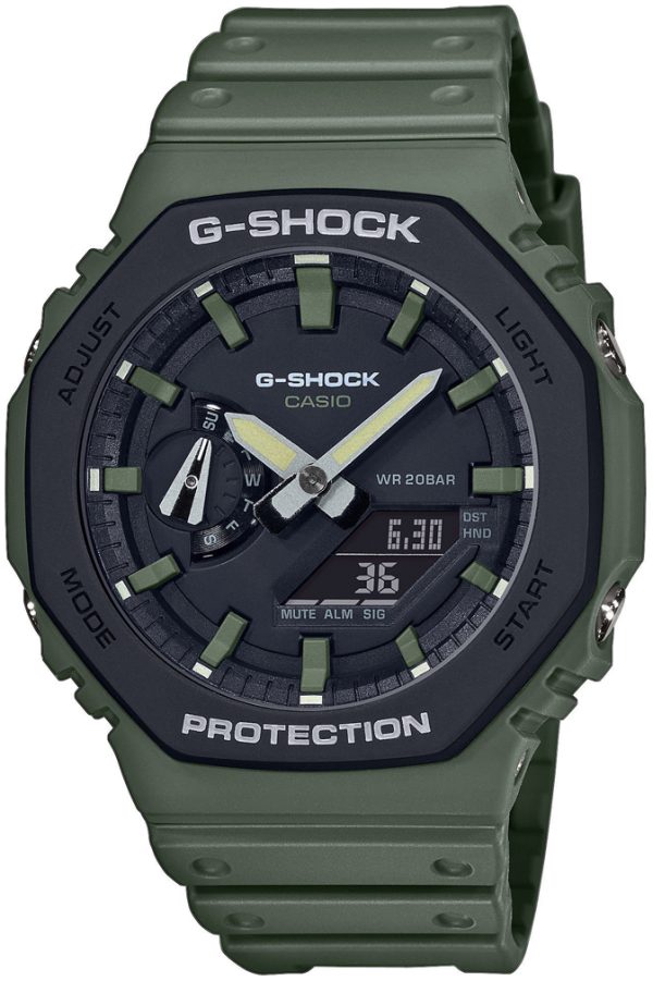 casio herrklocka ga-2110su-3aer g-shock svart/resinplast ø45.4 mm