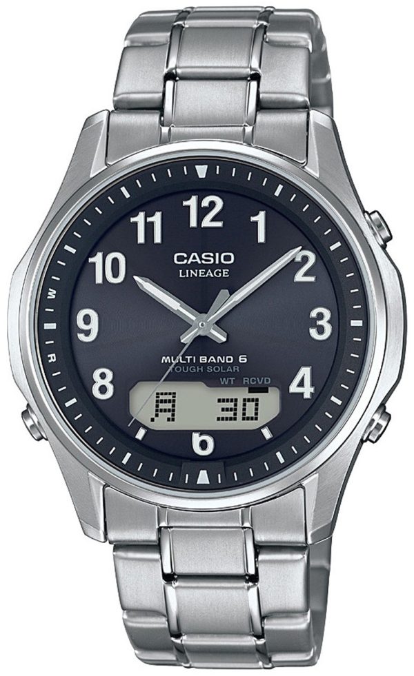 casio herrklocka lcw-m100tse-1a2er radio controlled svart/titan ø40