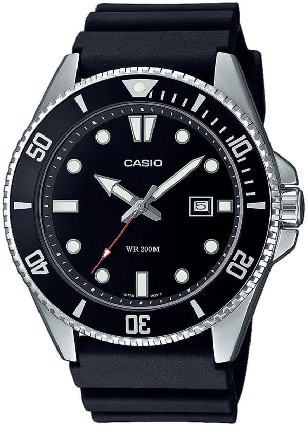 casio herrklocka mdv-107-1a1vef collection svart/gummi ø44.2 mm