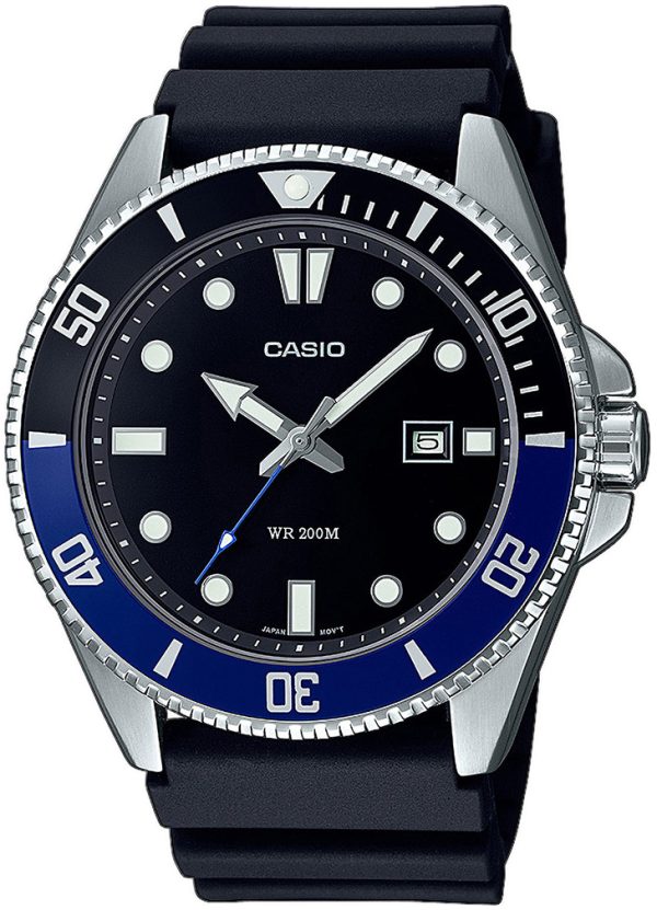 casio herrklocka mdv-107-1a2vef collection svart/gummi ø44.2 mm