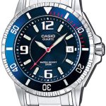 casio herrklocka mtd-1053d-2aves collection blå/stål ø42.6 mm
