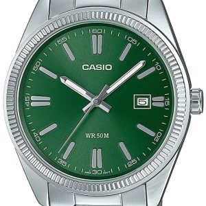 Casio Herrklocka MTP-1302PD-3AVEF Analogic Grön/Stål Ø38.5 mm
