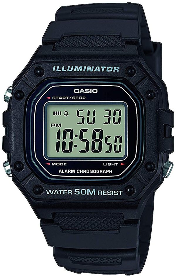 casio herrklocka w-218h-1avef collection lcd/resinplast