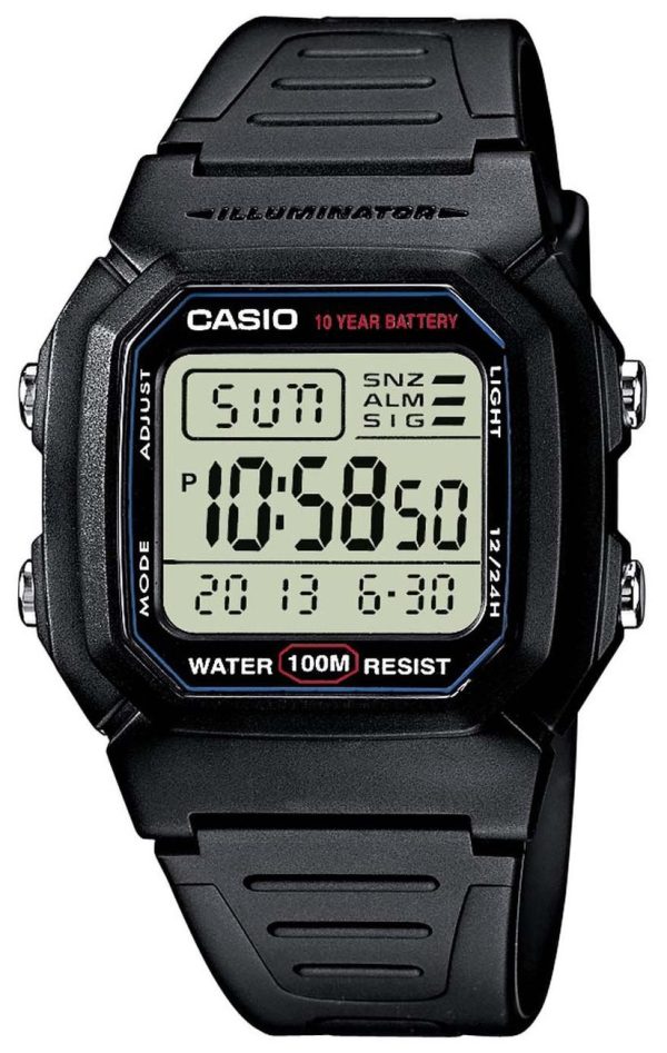 casio herrklocka w-800h-1aves collection resinplast 44.2x36.8 mm