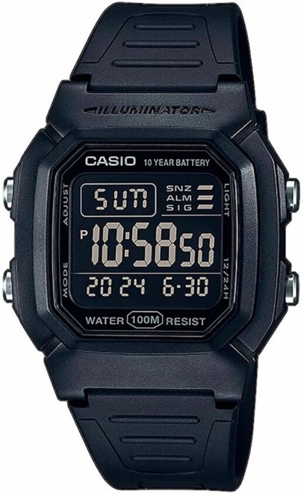 casio herrklocka w-800h-1bves lcd/resinplast