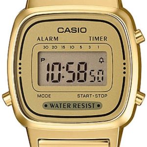 Casio LA670WEMY-9EF Retro LCD/Gulguldtonat stål