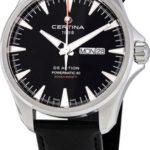 certina herrklocka c032.430.16.051.00 ds action svart/läder ø41 mm