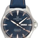 certina herrklocka c032.430.18.041.01 ds action blå/textil ø41 mm