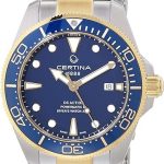 certina herrklocka c032.607.22.041.00 ds action blå/guldtonat stål