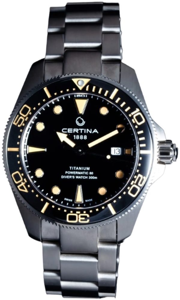 certina herrklocka c032.607.44.051.00 ds action svart/titan ø43 mm