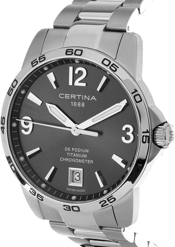 certina herrklocka c034.451.44.087.00 ds podium grå/titan ø40 mm