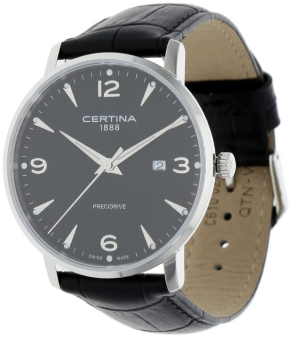 certina herrklocka c035.410.16.057.00 ds caimano svart/läder ø39 mm